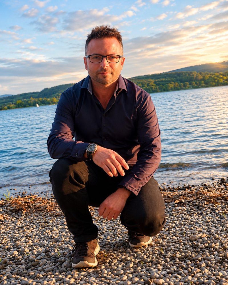 Jochen Schuh, Friseurmeister, am Seeufer