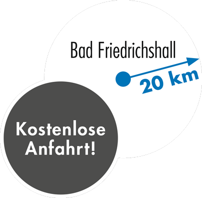 Symbol 20-Kilometer Radius rund um Bad Friedrichshall